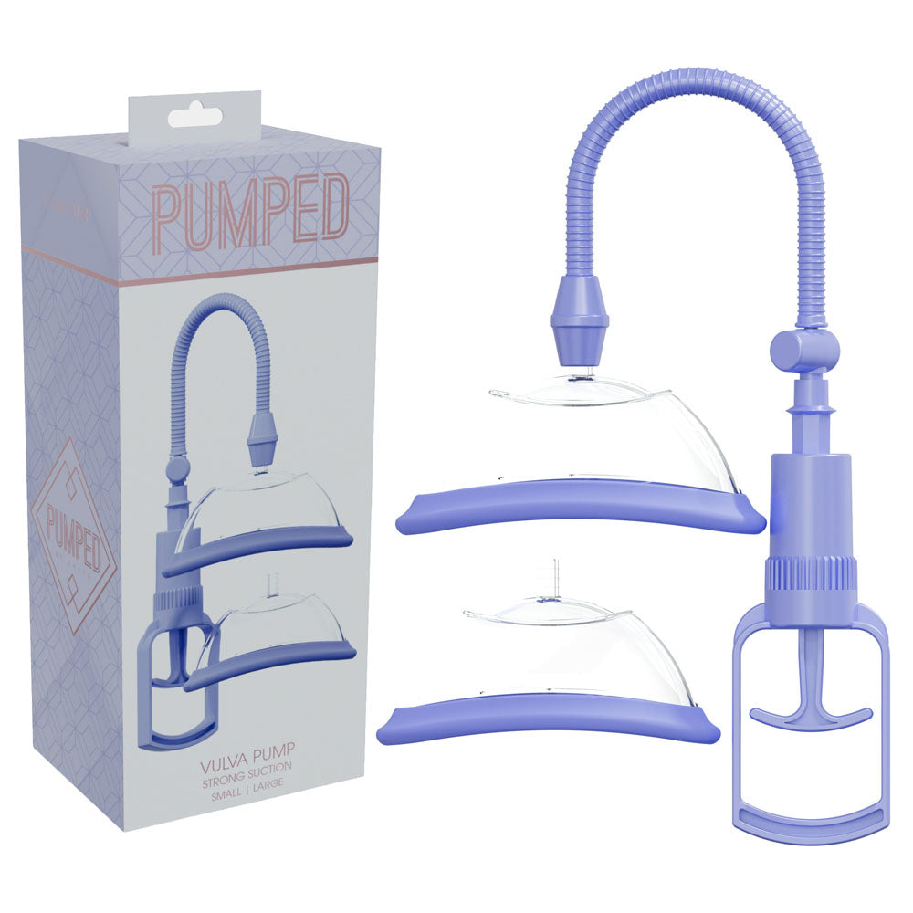 Lavender Vulva Pump Set Includes Two Cups For Intimate Pleasure