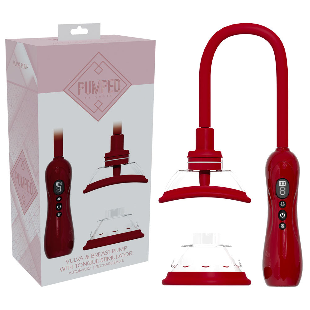 Pumped Vulva Breast Pump With Tongue Stimulator USB Rechargeable