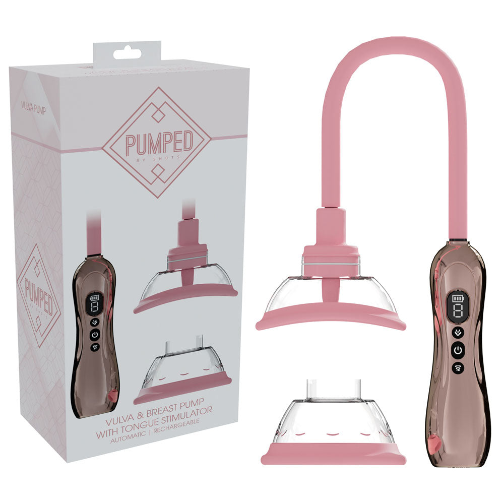 Pumped Breast Vacuum Pump With Tongue Stimulator Rose Gold USB Rechargeable