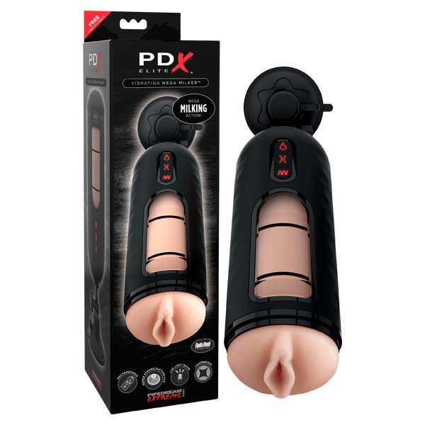 Pipedream Extreme Toyz Elite Vibrating Mega Milker - Flesh USB Rechargeable Powered Stroker