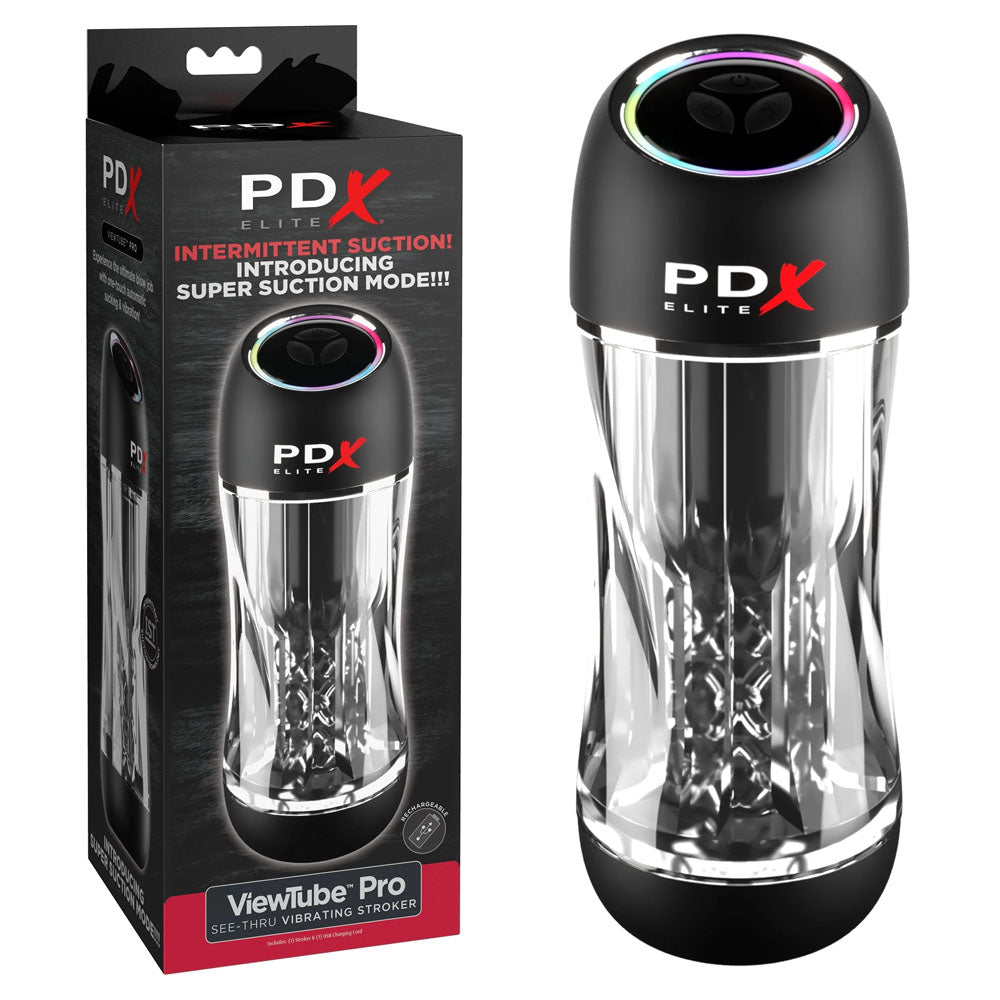 PDX Elite ViewTube Pro - Clear USB Rechargeable Auto Sucking Stroker