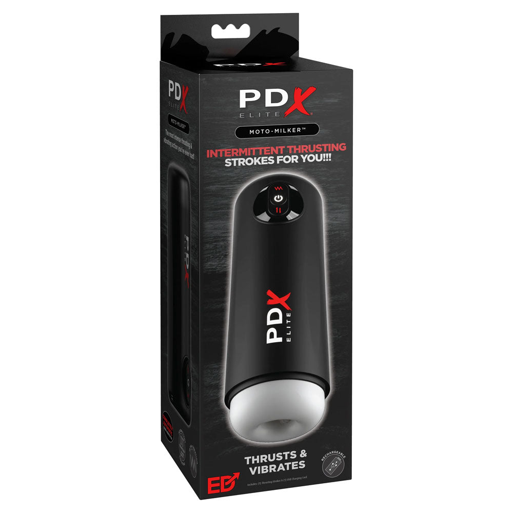 PDX Elite Moto Milker - USB Rechargeable Thrusting & Vibrating Auto Stroker