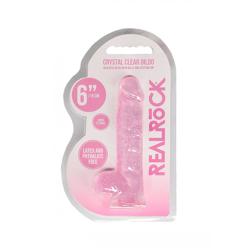 REALROCK 6'' Realistic Dildo With Balls - Pink 15.2 cm Dong