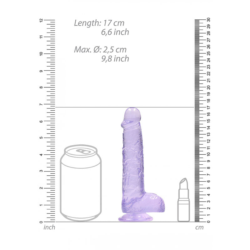 REALROCK 6'' Realistic Dildo With Balls - Purple 15.2 cm Dong