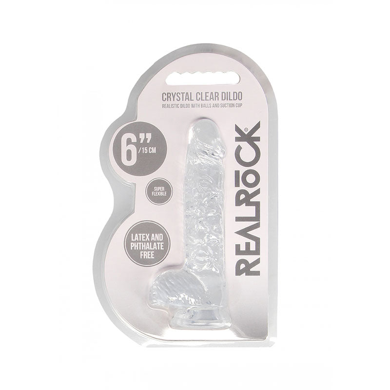 REALROCK 6'' Realistic Dildo With Balls - Clear 15.2 cm Dong