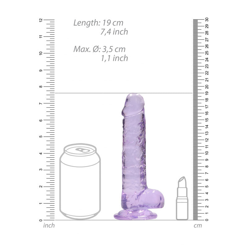 REALROCK 7'' Realistic Dildo With Balls - Purple