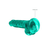 REALROCK 7'' Realistic Dildo With Balls - Turquoise