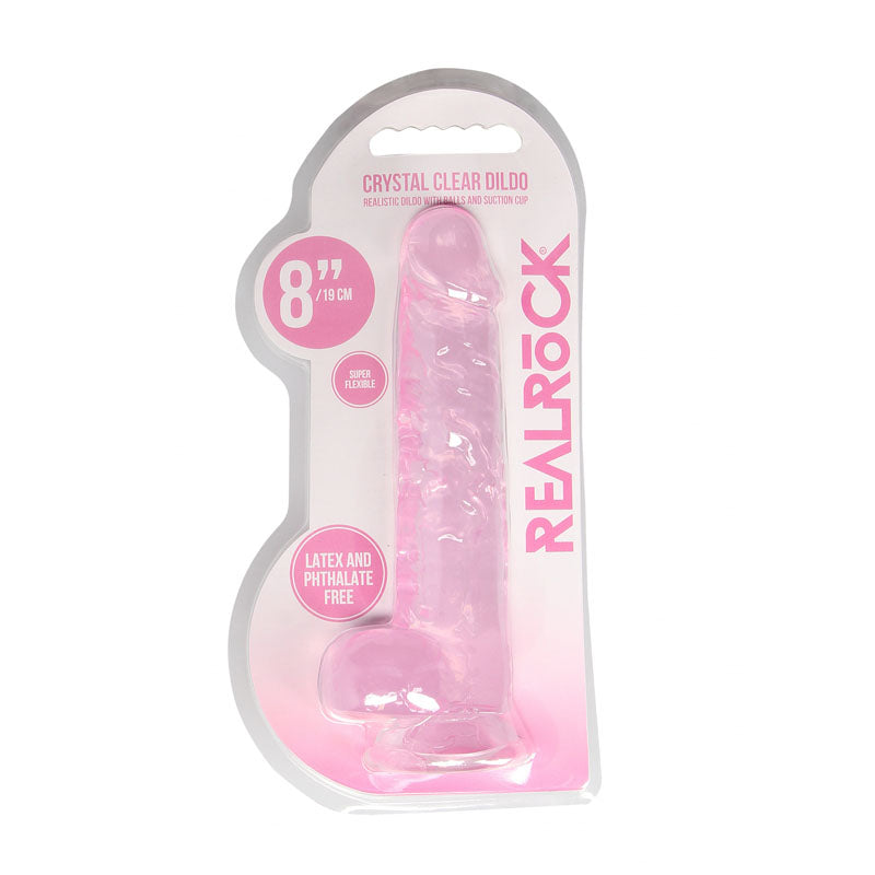 REALROCK 8'' Realistic Dildo With Balls - Pink 20.3 cm Dong