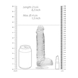 REALROCK 8'' Realistic Dildo With Balls - Clear 20.3 cm Dong