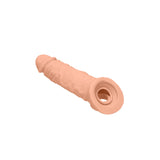 REALROCK 8'' Realistic Penis Extender with Rings - Flesh 20.3 cm Penis Extension Sleeve