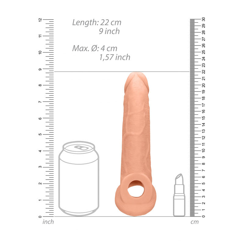 REALROCK 9'' Realistic Penis Extender with Rings