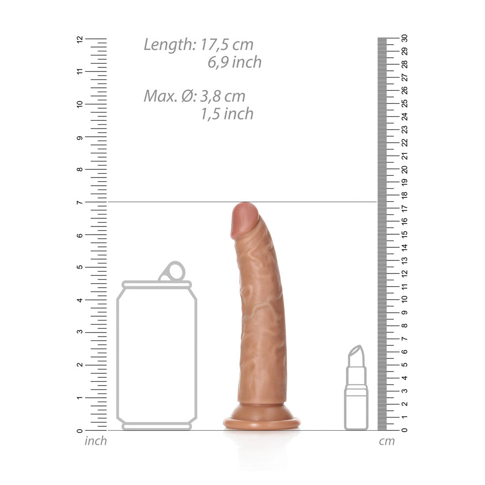 REALROCK Realistic Slim Dildo without Balls - Tan (6'')