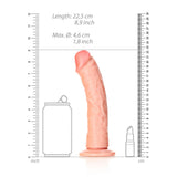 REALROCK Realistic Regular Curved Dildo with Suction Cup - 20 cm - Flesh 20 cm (8'') Dong