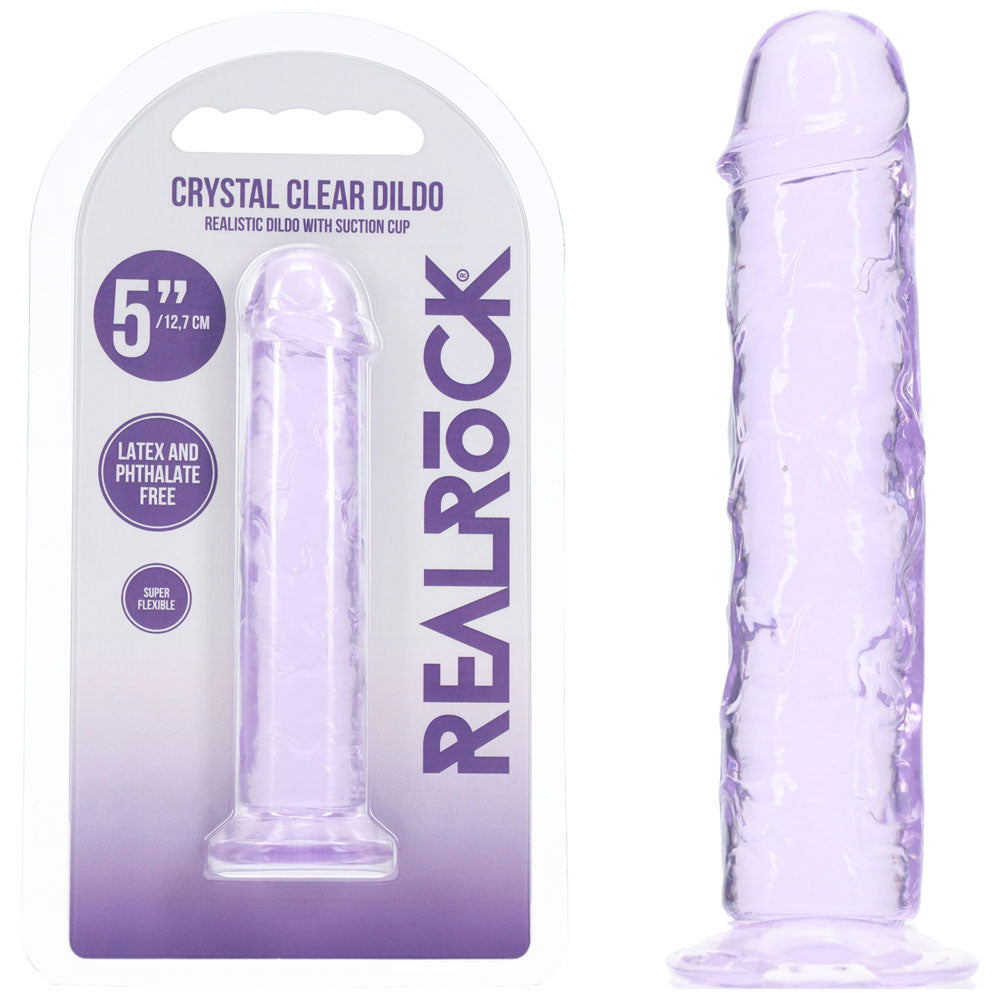 Realrock Realistic 5 Inch Purple Dildo Smooth Shaft Adult Toy