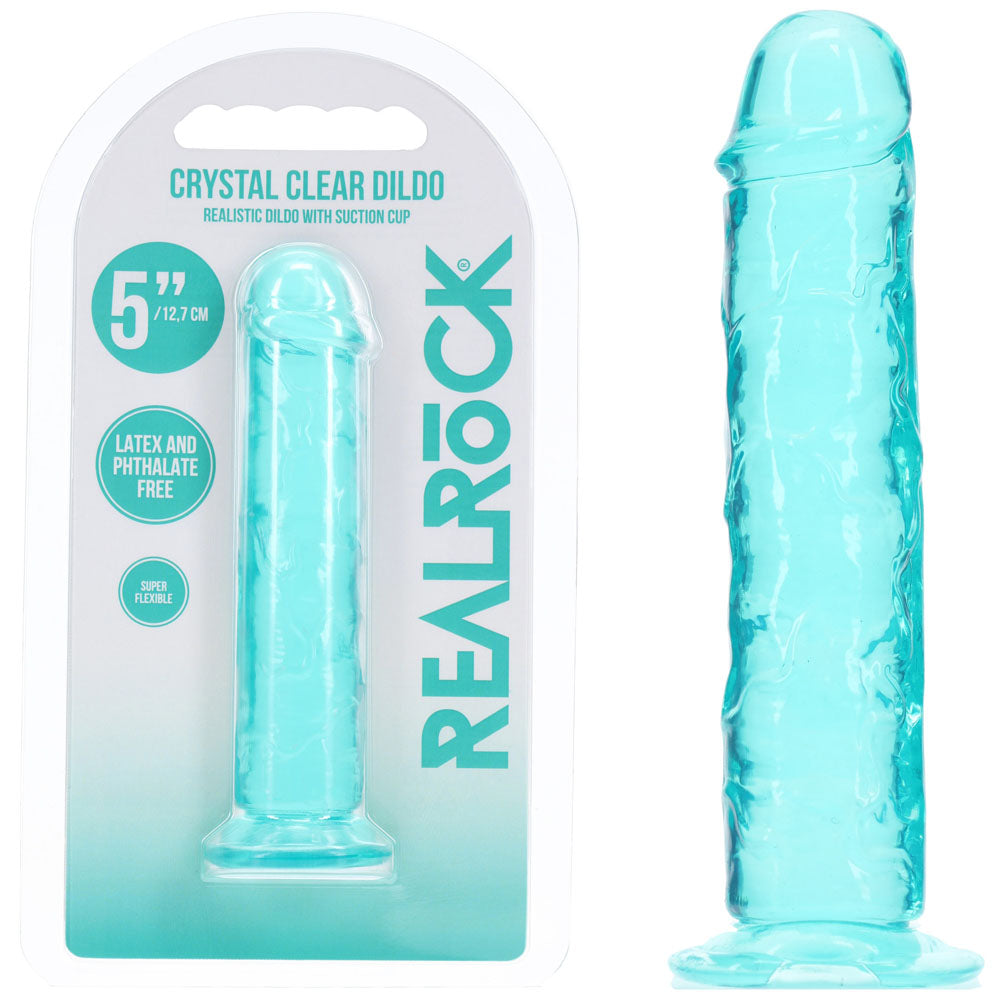 Realrock Realistic 5 Inch Turquoise Silicone Dildo Adult Toy