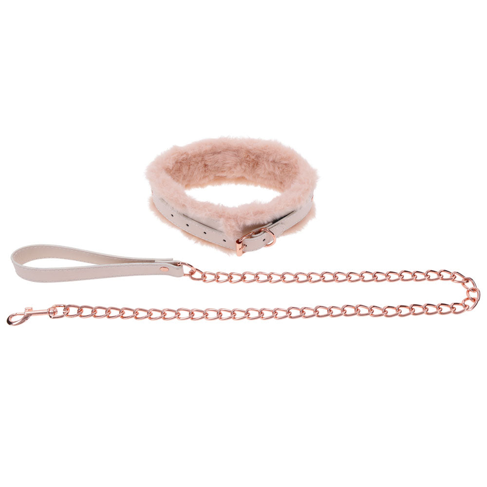 Sex & Mischief Peaches n CreaMe Fur Collar & Leash - Peach