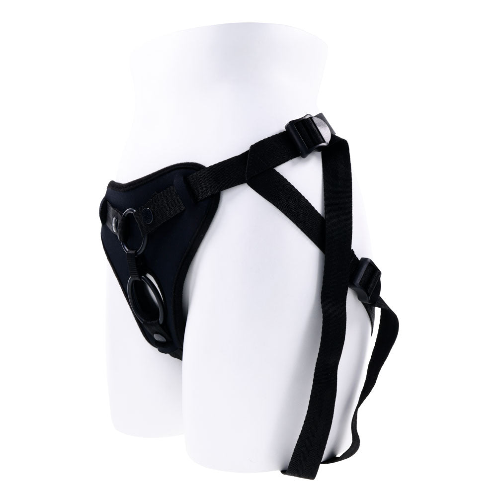 SPORTSHEETS Dual Desires Strap On - Black Adjustable Strap-On Harness (No Probe Included)