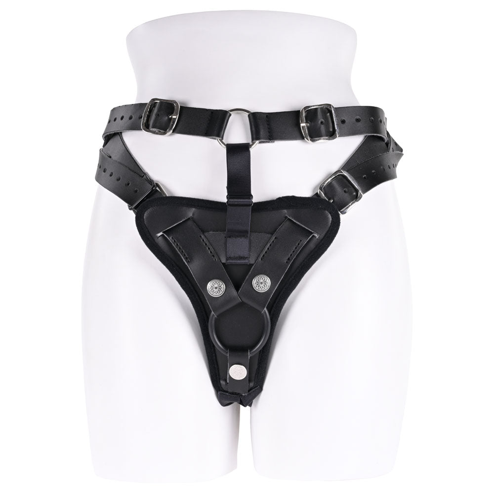 SPORTSHEETS Aurora High Waisted Strap On - Black Adjustable Strap-On Harness (No Probe Included)