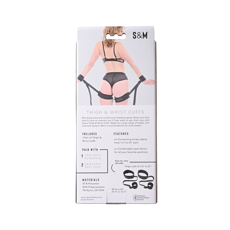 Sex & Mischief Thigh & Wrist Cuffs - Black Restraints