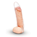 Size Up 1 Inch See-Thru Penis Extender with Ball Loop - Clear 2.5 cm (1'') Penis Extension Sleeve