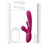 VIVE Ena - Pink - Pink 25 cm USB Rechargeable Thrusting Vibrator with Air Wave Stimulator