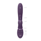 VIVE Ena - Purple - Purple 25 cm USB Rechargeable Thrusting Vibrator with Air Wave Stimulator