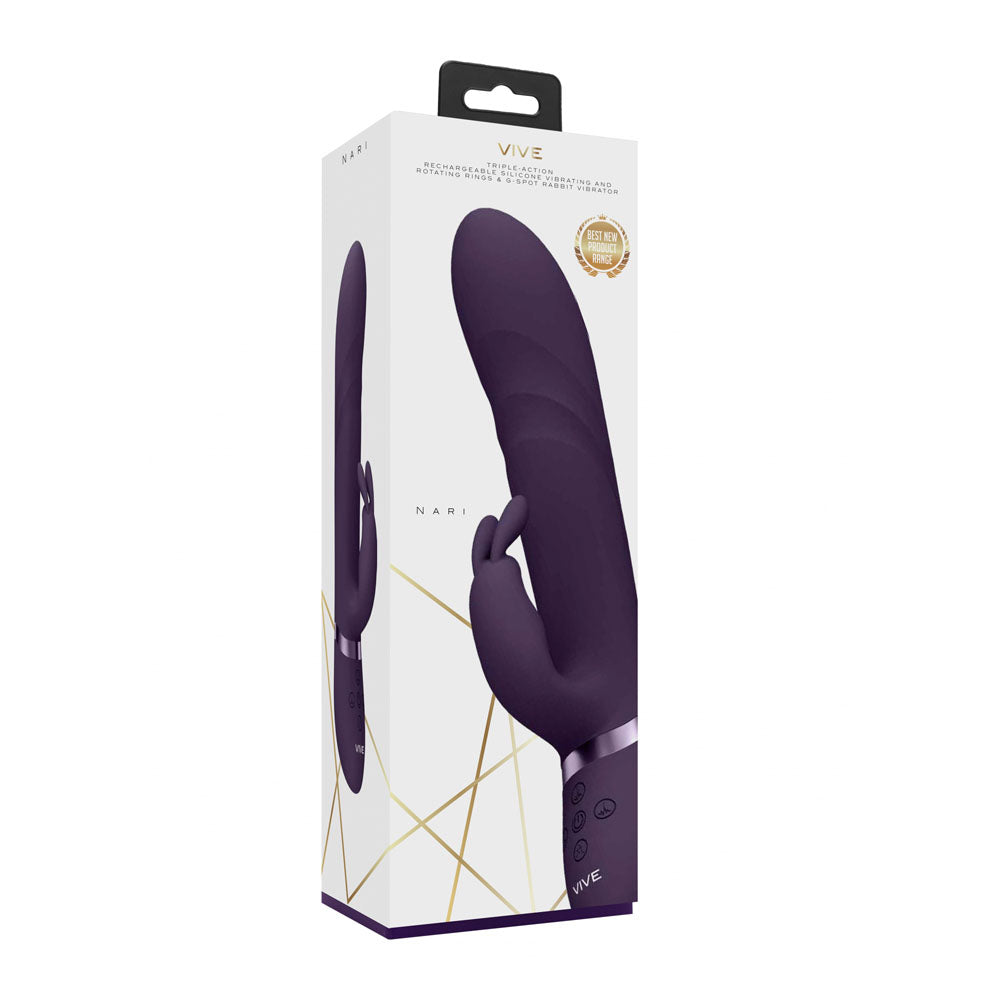 VIVE Nari - Purple - Purple 24.1 cm USB Rechargeable Rabbit Vibrator