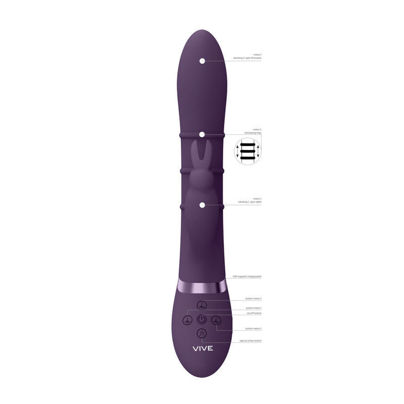 VIVE Sora - Purple - Purple 24.2 cm USB Rechargeable Rabbit Vibrator