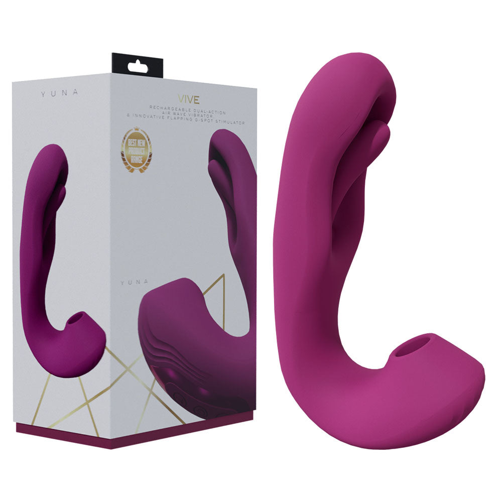 VIVE Yuna - Pink - Pink USB Rechargeable Flapping Vibrator with Air Pulsation