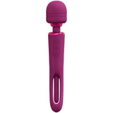 VIVE Kiku - Pink - Pink 25.2 cm USB Rechargeable Dual End Massage Wand with Flapping Tip