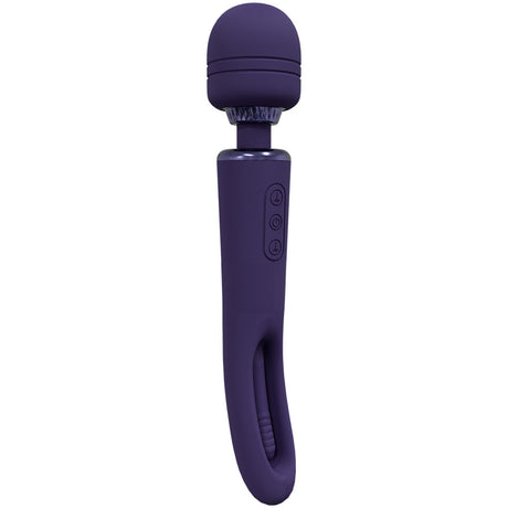 VIVE Kiku - Purple - Purple 25.2 cm USB Rechargeable Dual End Massage Wand with Flapping Tip