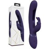 VIVE Mika - Purple - Purple 23.2 cm USB Rechargeable Rabbit Vibrator with Flapping Shaft