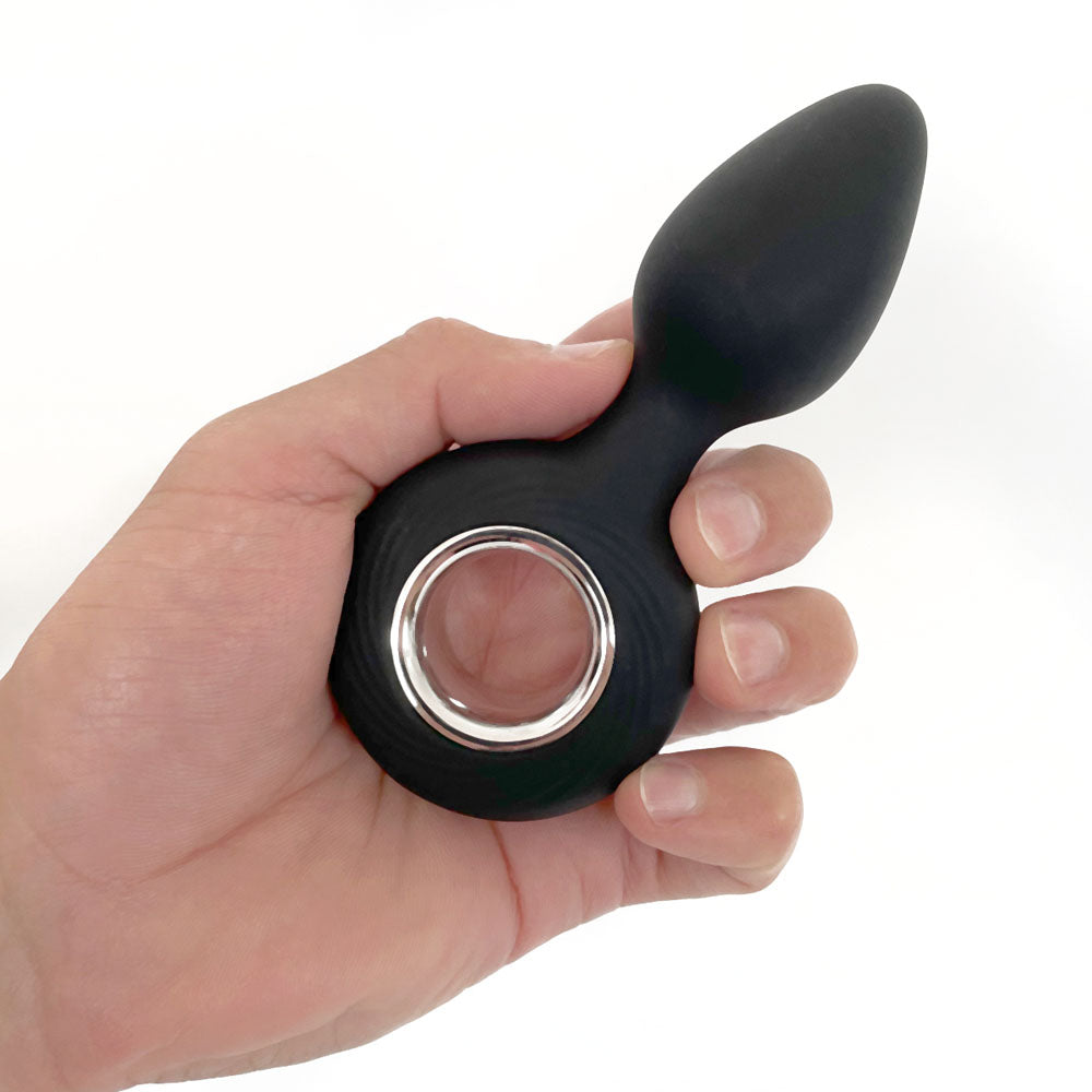 VERS Rechargeable Silicone Plug Vibe - Black 12.5 cm USB Rechargeable Vibrating Butt Plug