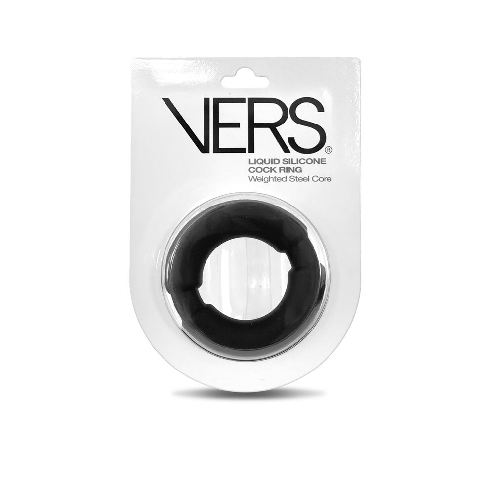 VERS Liquid Silicone Weighted Steel Core C-Ring - Black