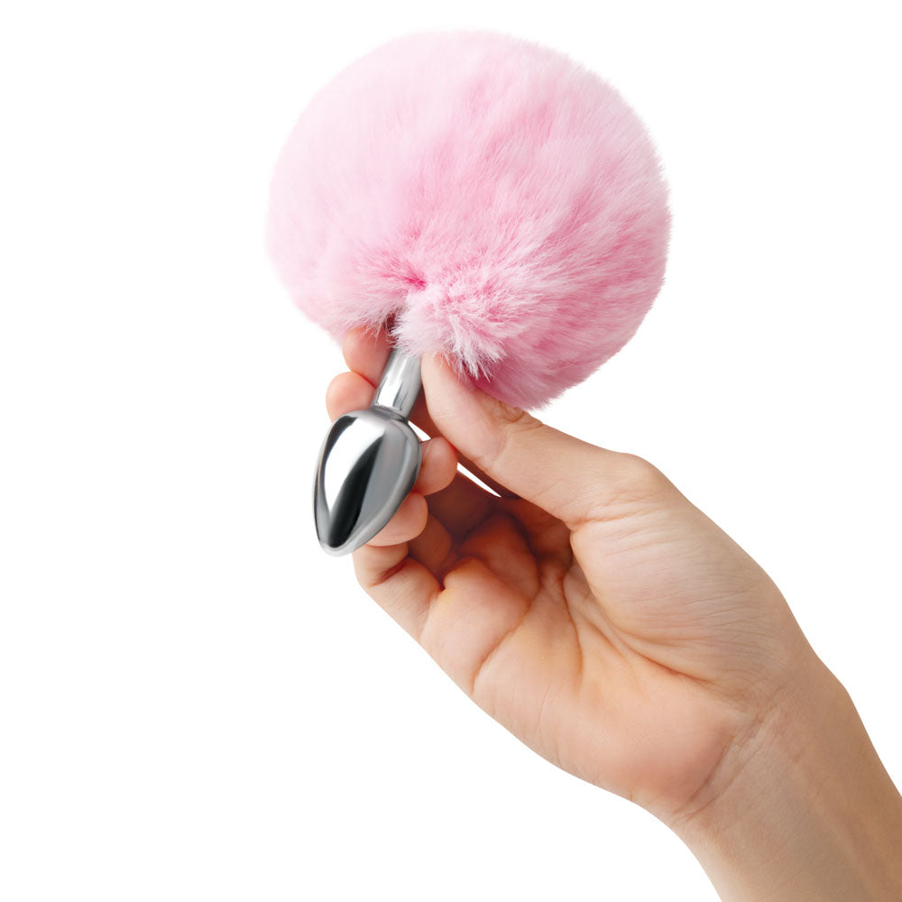 WhipSmart Furry Tales Pink Bunny Tail - Metal 6.3 cm Butt Plug with Pink Bunny Tail