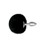 WhipSmart Furry Tales Black Bunny Tail - Metal 6.3 cm Butt Plug with Black Bunny Tail