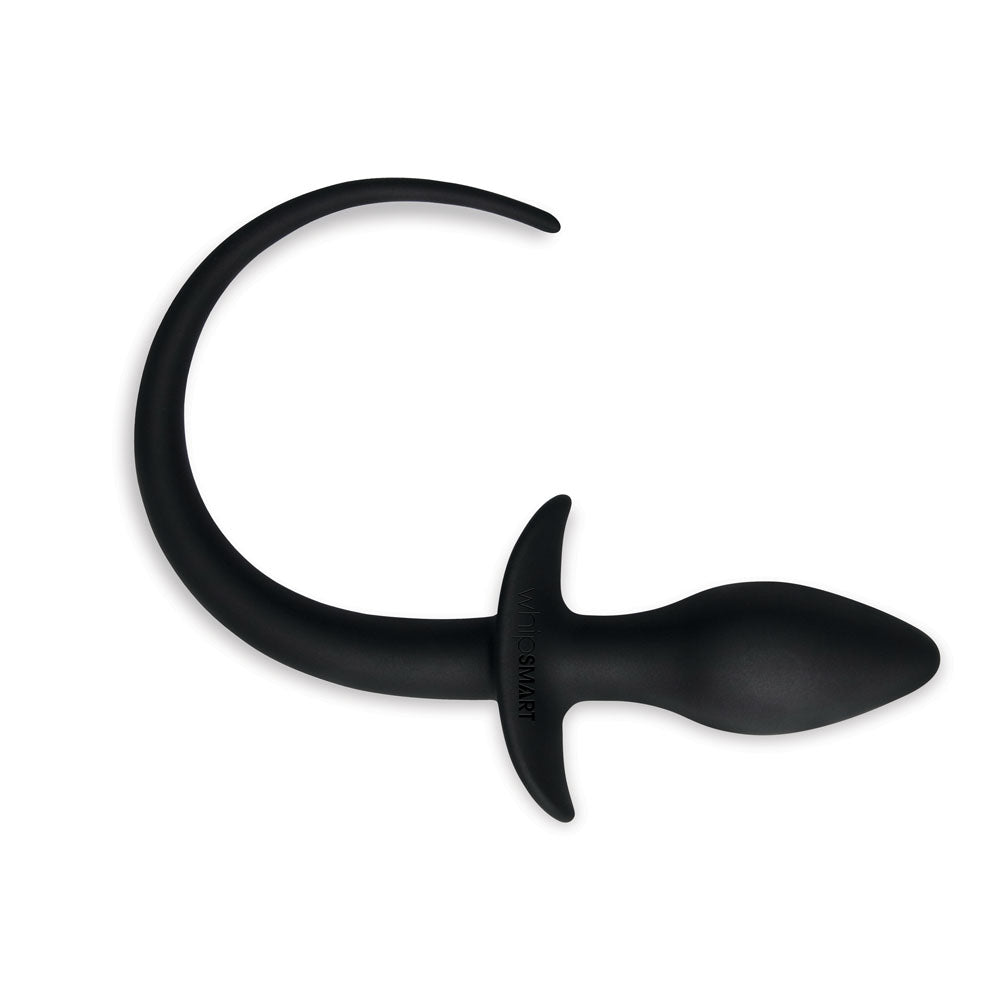 WhipSmart Furry Tales 3'' Silicone Doggy Tail Butt Plug - Black 7.6 cm Butt Plug with Doggy Tail