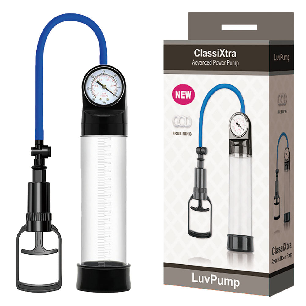 LuvPump ClassiXtra Advanced Power Pump - Clear Penis Pump with Pressure Gauge