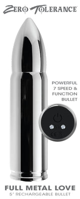 Zero Tolerance Full Metal Love - Metallic 15 cm USB Rechargeable Bullet