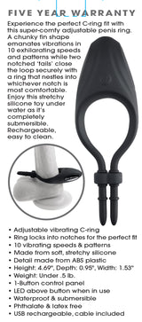 Zero Tolerance PERFECT FIT - Black USB Rechargeable Vibrating Lasso Cock Ring