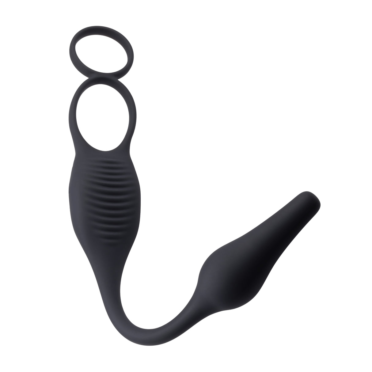 Zero Tolerance PLUG & TUG - Black USB Rechargeable Vibrating Cock Ring with Anal Plug