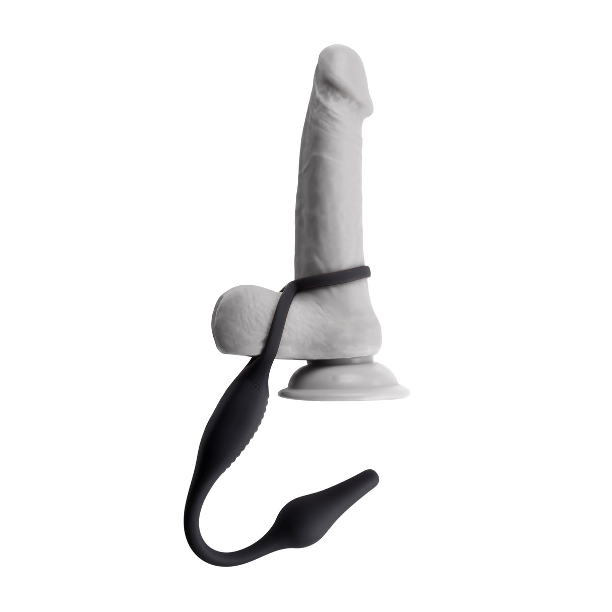 Zero Tolerance PLUG & TUG - Black USB Rechargeable Vibrating Cock Ring with Anal Plug