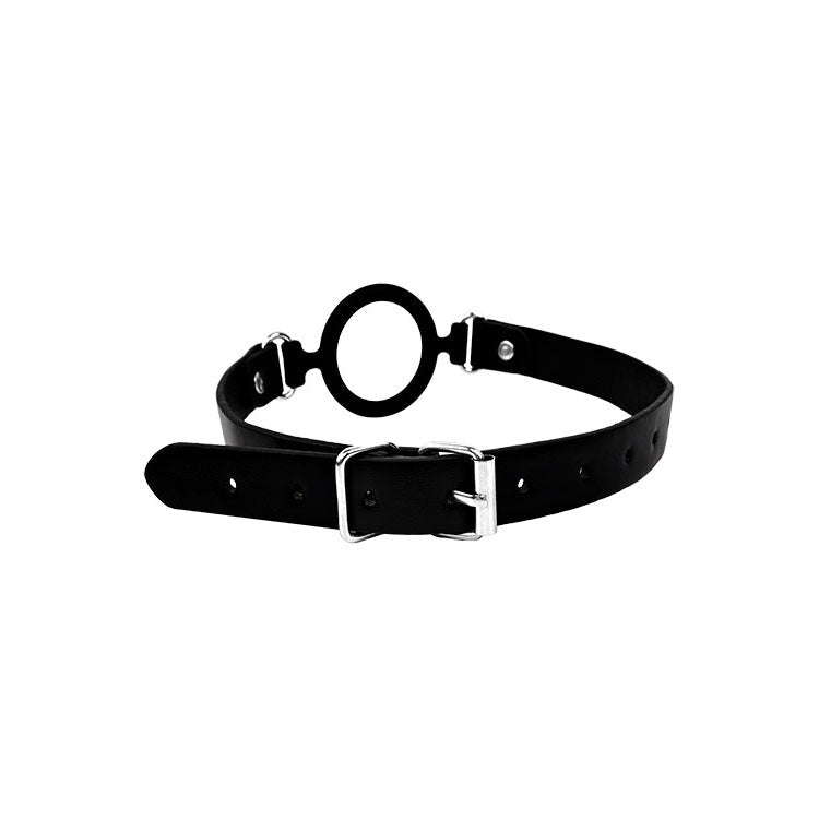 Adam And Eve Open Wide Black Adjustable Mouth Restraint - BONDAGE - TOYS