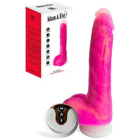 Adam And Eve Squiggler Pink 22.8 Cm USB Rechargeable Thrusting Dildo Remote - DONGS