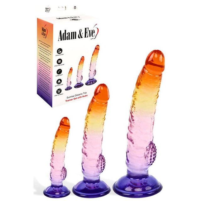 Adam and Eve Sunset Dreams Trio Multicoloured Dildos Set - DONGS