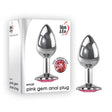 Adam & Eve Pink Gem Anal Plug - Small - Silver Small 7.1 cm Metal Butt Plug with Pink Gem - ANAL TOYS