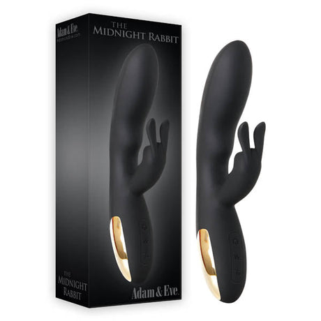 Adam & Eve The Midnight Rabbit - Black 20.3 cm (8'') Rabbit Vibrator - VIBRATORS - RABBIT