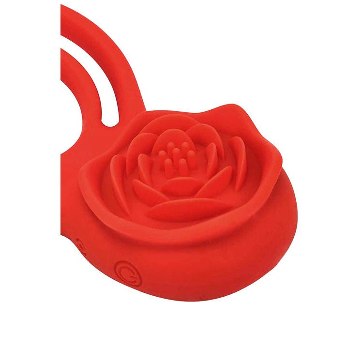 Adam & Eve VIBRATING ROSE DOUBLE ENHANCER - COCK RINGS