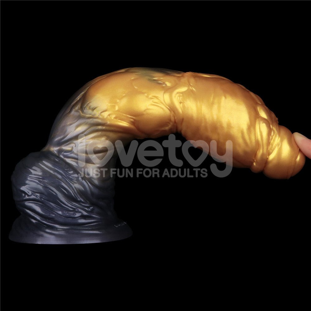 Aerosx 10 Inch Dual Density Inflatable Dildo Gold Blue 33 Cm Inflatable Fantasy Experience - DONGS