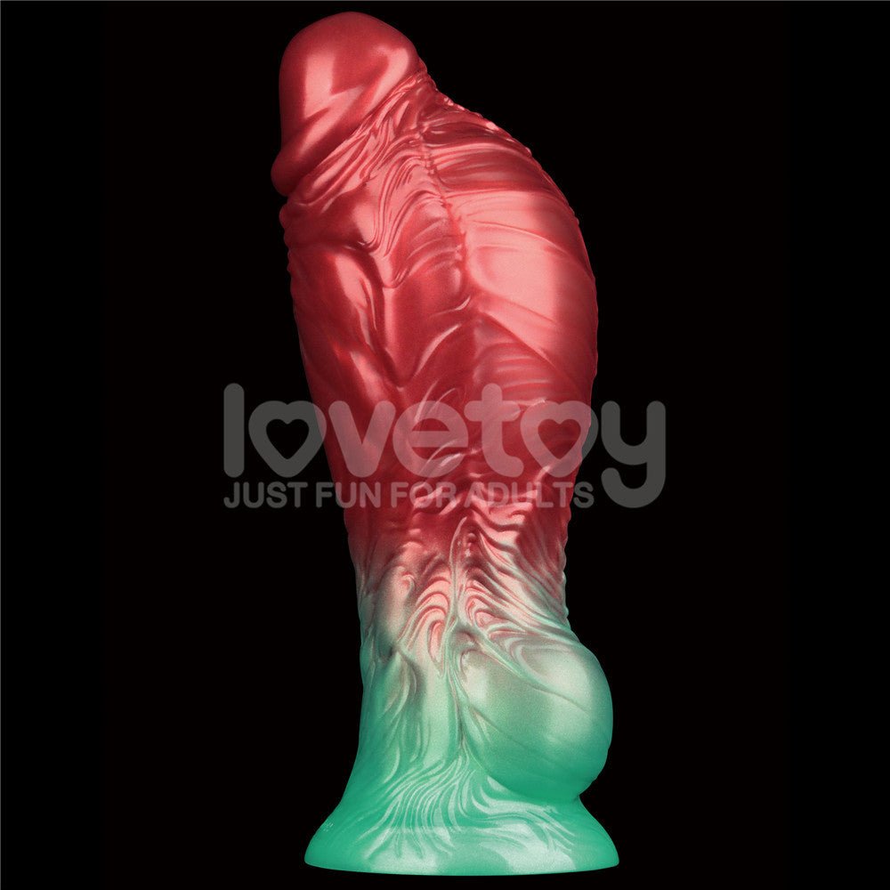 Aerosx 8 Inch Dual Density Inflatable Dildo - Red/Green 28 cm - DONGS